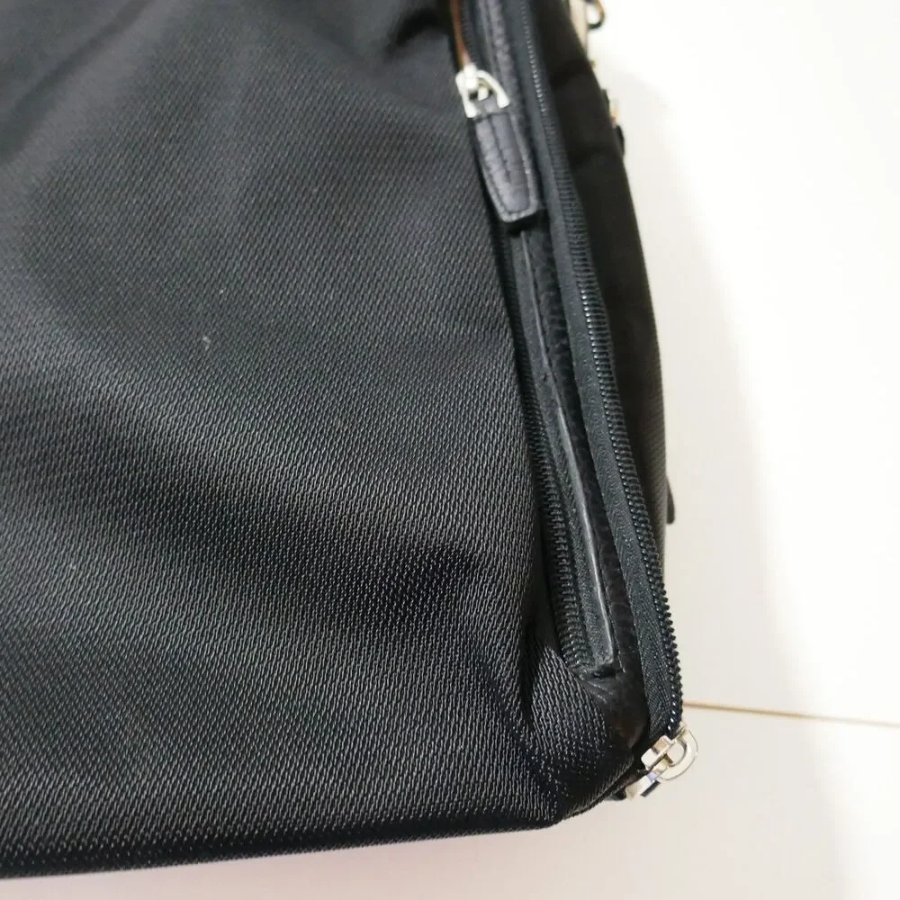 Moonsus Marsus Black Nylon Briefcase Laptop Bag with Padded Shoulder Strap